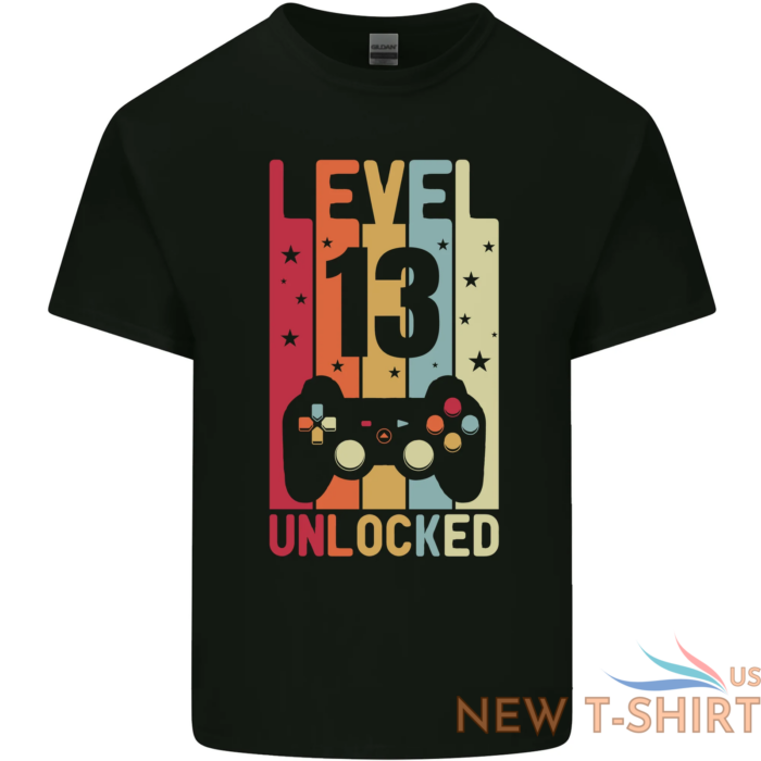 13th birthday 13 year old level up gamming kids t shirt childrens 0.png