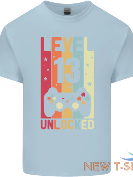 13th birthday 13 year old level up gamming kids t shirt childrens 1.png