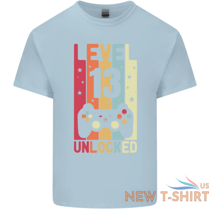 13th birthday 13 year old level up gamming kids t shirt childrens 1.png