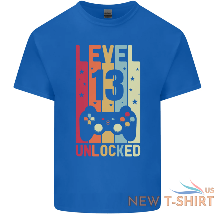 13th birthday 13 year old level up gamming kids t shirt childrens 3.png