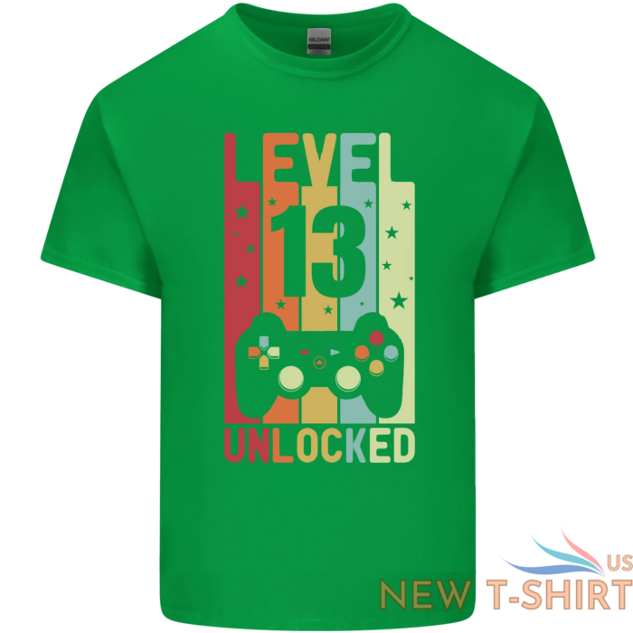 13th birthday 13 year old level up gamming kids t shirt childrens 6.png