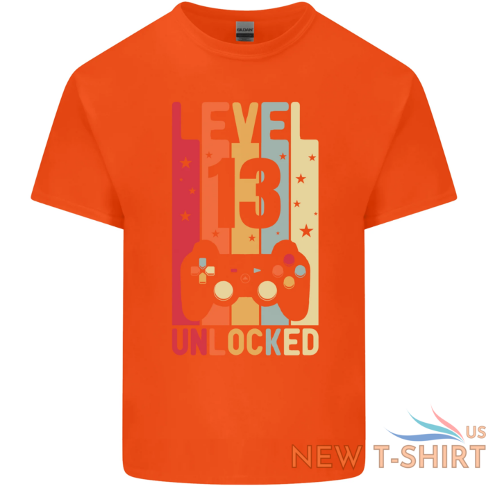 13th birthday 13 year old level up gamming kids t shirt childrens 7.png