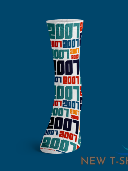2007 16th birthday birthday socks block print birthday socks 2007 gift 1.png