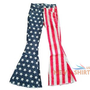 4th of july red white blue bell bottom denium womens american flag flare pants s 1.jpg