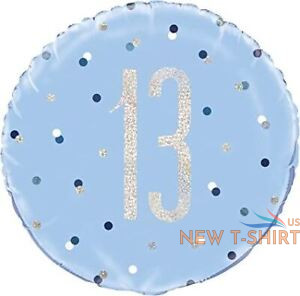 blue prismatic 13th birthday round foil balloon 18 1 pc age 13 0.jpg