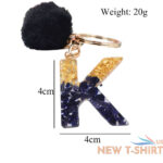 couple gift fur ball pendant alphabet key chain glitter keyring letter keychain 4.jpg