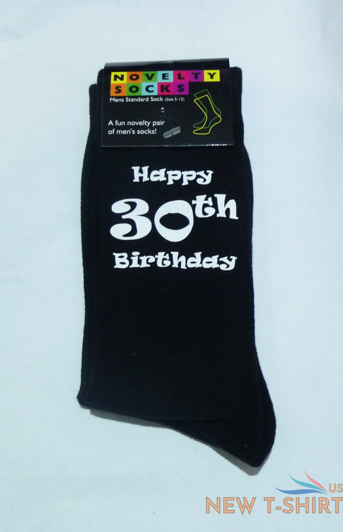 happy 30th birthday printed design mens black socks great 30th birthday gift 0.jpg