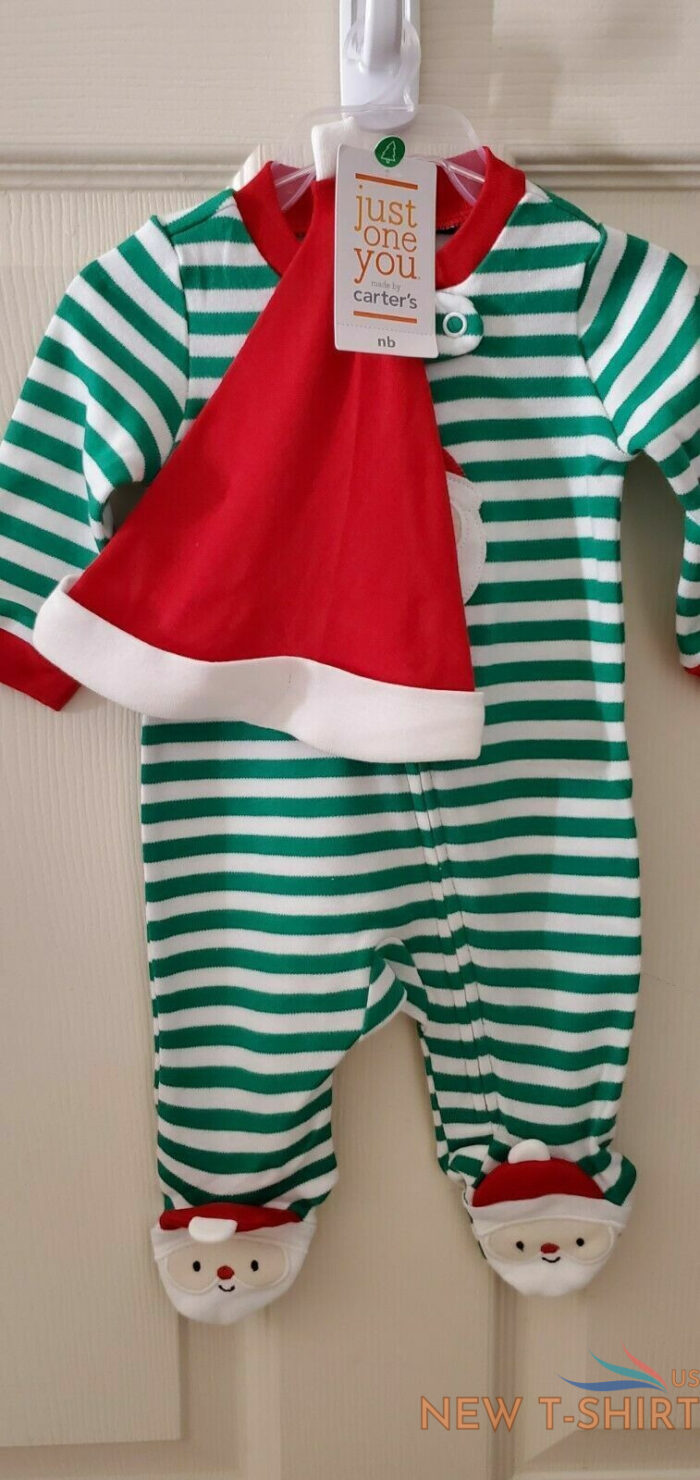 nwt just one you carters newborn baby christmas santa holiday outfit with hat 1.jpg
