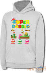 personalised fathers day super daddio mario hoodie kids names custom hood top 3.jpg