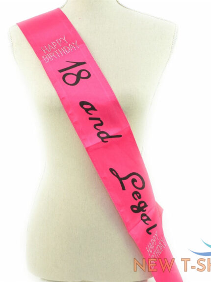satin hot pink 18th birthday sash 18 and legal banners decorations gifts party 0.jpg