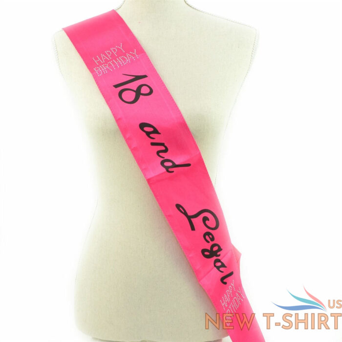 satin hot pink 18th birthday sash 18 and legal banners decorations gifts party 0.jpg