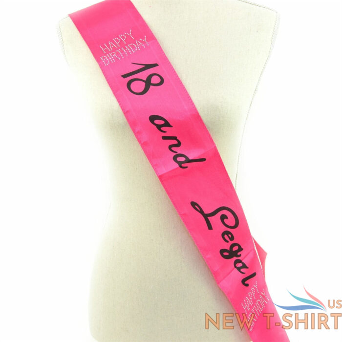 satin hot pink 18th birthday sash 18 and legal banners decorations gifts party 1.jpg