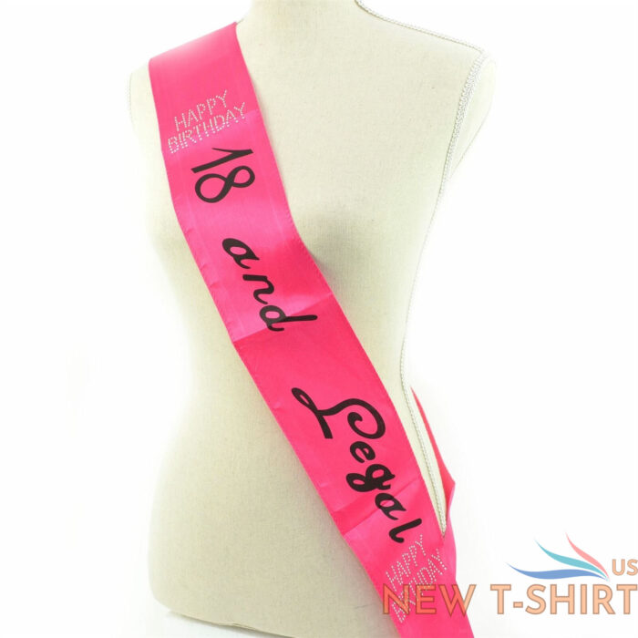 satin hot pink 18th birthday sash 18 and legal banners decorations gifts party 3.jpg