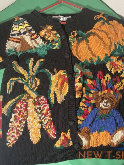 the eagles eye sweater holiday thanksgiving sweater cardigan pumpkin autumn sz m 0.jpg