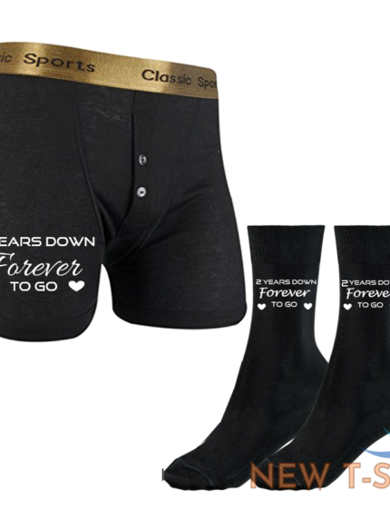 wedding anniversary years down forever to go mens socks boxers gift groom 0.png