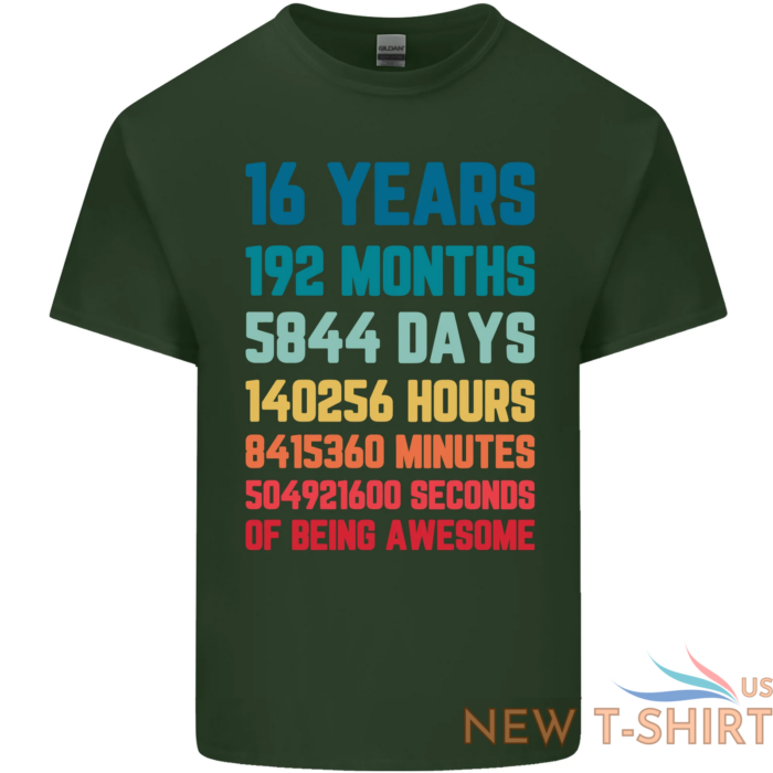 16th birthday 16 year old mens cotton t shirt tee top 8.png
