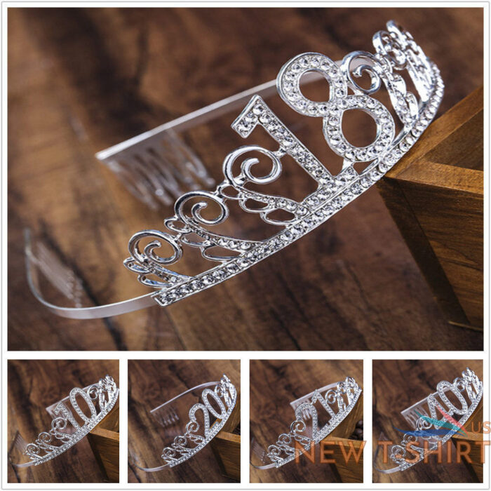 18th 20th 40th birthday crown happy birthday tiara lady crown headband with comb 0.jpg