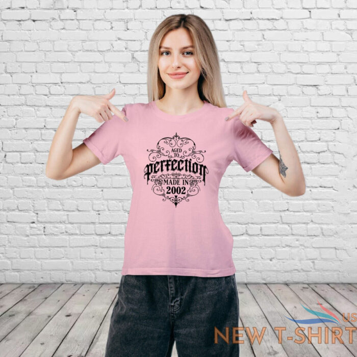 21st birthday gift for girls perfection born in 2002 womens t shirt ladies top 1.jpg