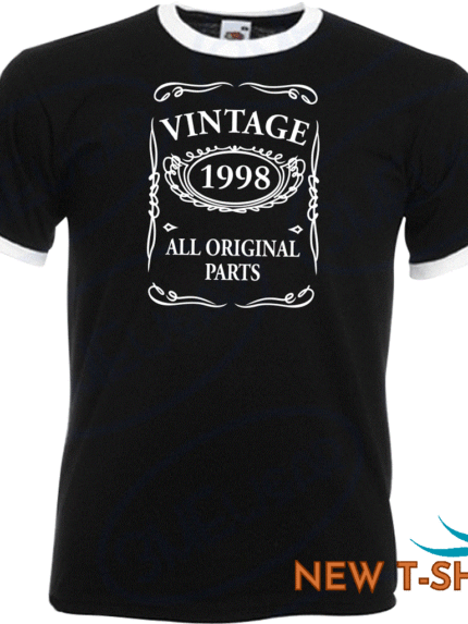25th birthday gifts presents year 1998 mens ringer vintage t shirt all original 0.gif