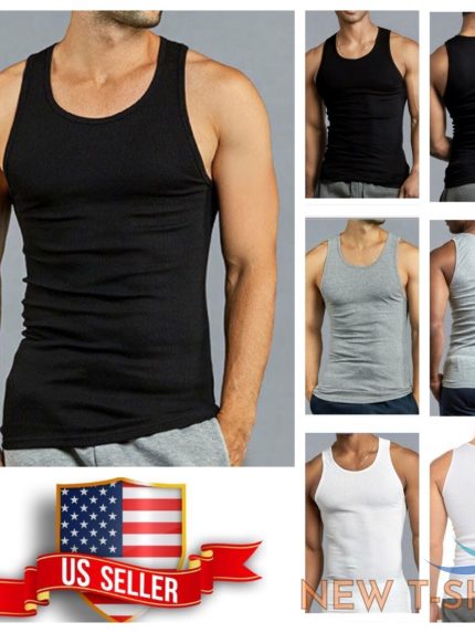 3 6 pack tank top t shirt cotton a shirt ribbed gym muscle sleeveless under 0.jpg