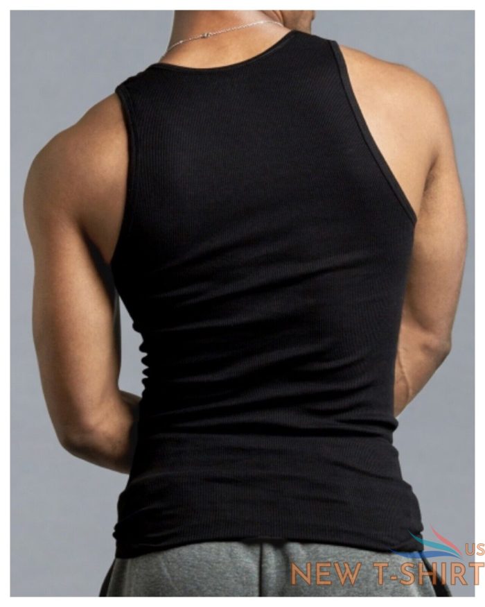 3 6 pack tank top t shirt cotton a shirt ribbed gym muscle sleeveless under 2.jpg