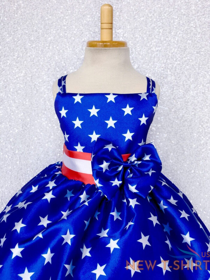 4th of july red white blue knee length dress junior toddler pageant holiday 2 4 3.jpg