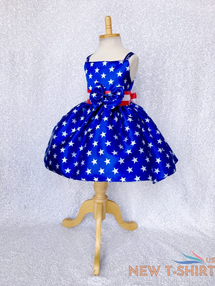 4th of july red white blue knee length dress junior toddler pageant holiday 2 4 4.jpg