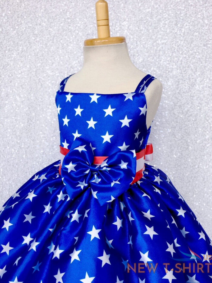 4th of july red white blue knee length dress junior toddler pageant holiday 2 4 5.jpg