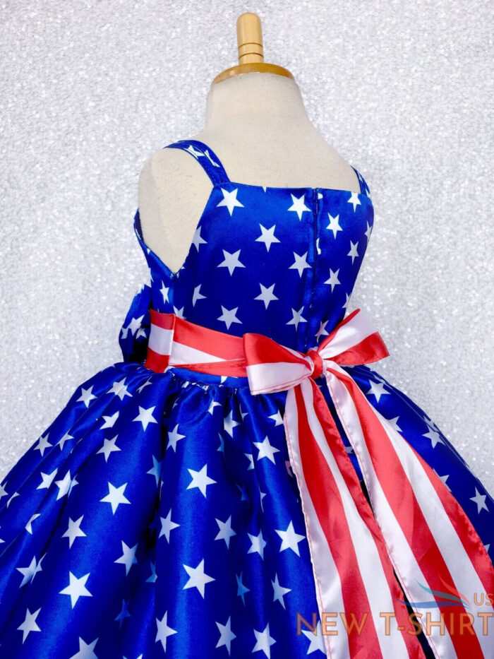 4th of july red white blue knee length dress junior toddler pageant holiday 2 4 7.jpg