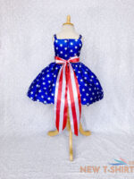 4th of july red white blue knee length dress junior toddler pageant holiday 2 4 8.jpg