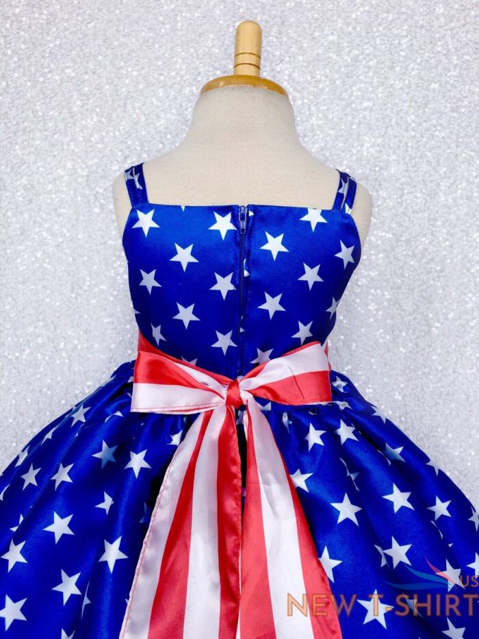 4th of july red white blue knee length dress junior toddler pageant holiday 2 4 9.jpg