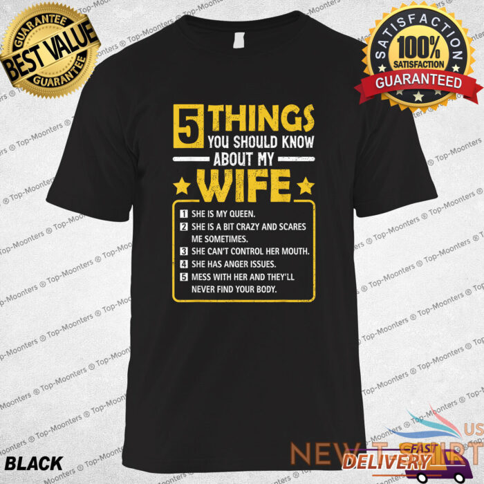 5 things you should know about my wife funny mommy t shirt tee gift 0.jpg