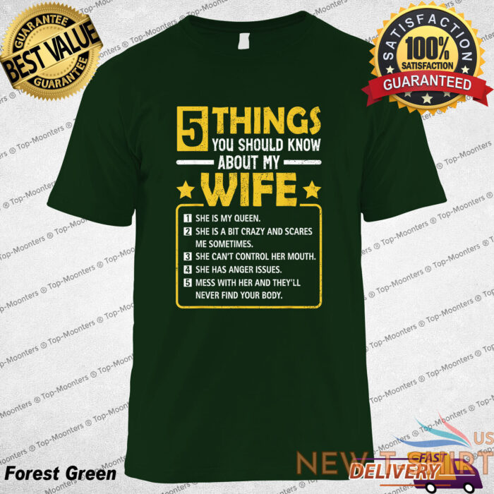 5 things you should know about my wife funny mommy t shirt tee gift 4.jpg