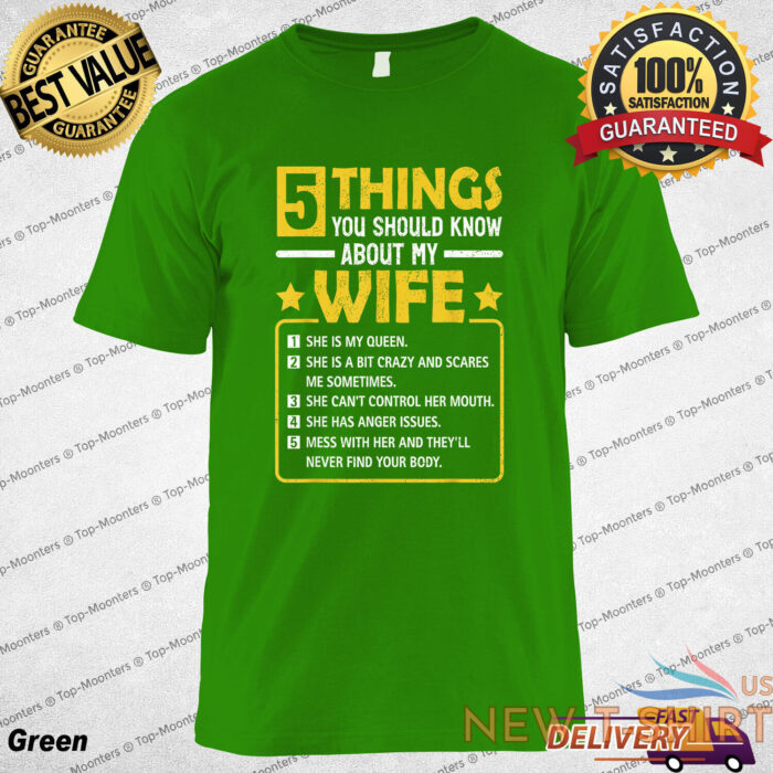 5 things you should know about my wife funny mommy t shirt tee gift 5.jpg