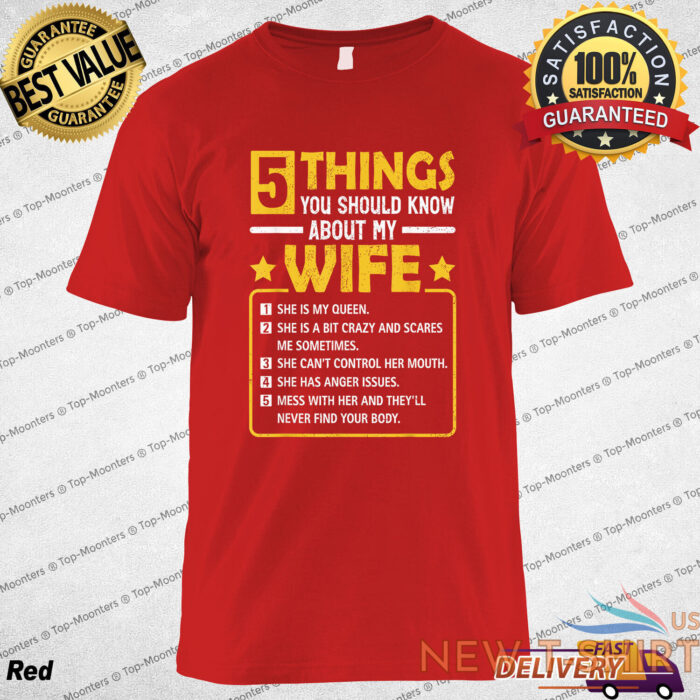 5 things you should know about my wife funny mommy t shirt tee gift 9.jpg