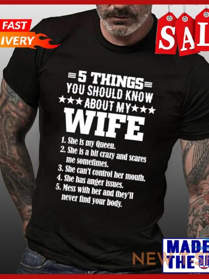 5 things you should know about my wife t shirt christmas gift for husband tee 0.jpg