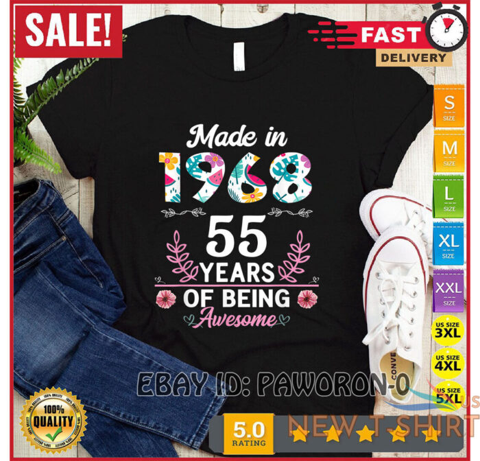 55 years old gifts 55th birthday born in 1968 women girls floral graphic t shirt 0.jpg