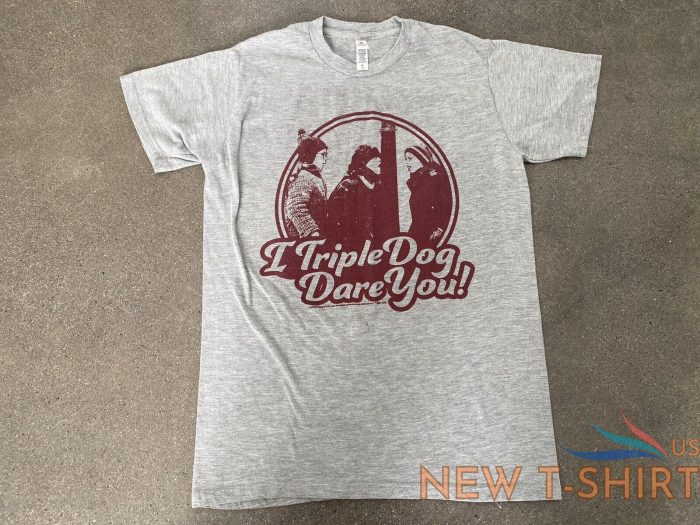 a christmas story i triple dog dare you maroon graphic on gray t shirt sz s 0.jpg