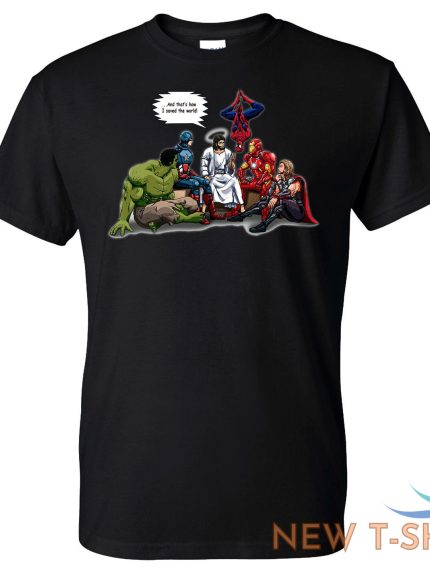 and that s how i saved the world jesus avengers superheroes a t shirt 0.jpg