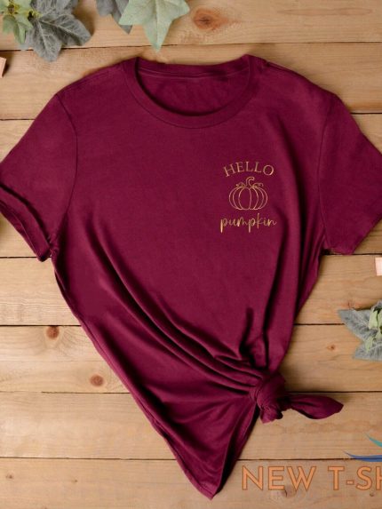 autumn clothing ladies t shirt hello pumpkin trending autumn top halloween 1.jpg