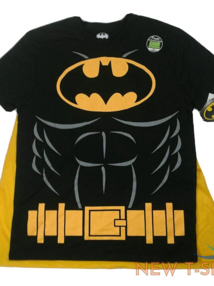 batman mens shirt large short sleeve glow in the dark removable cape halloween 0.jpg