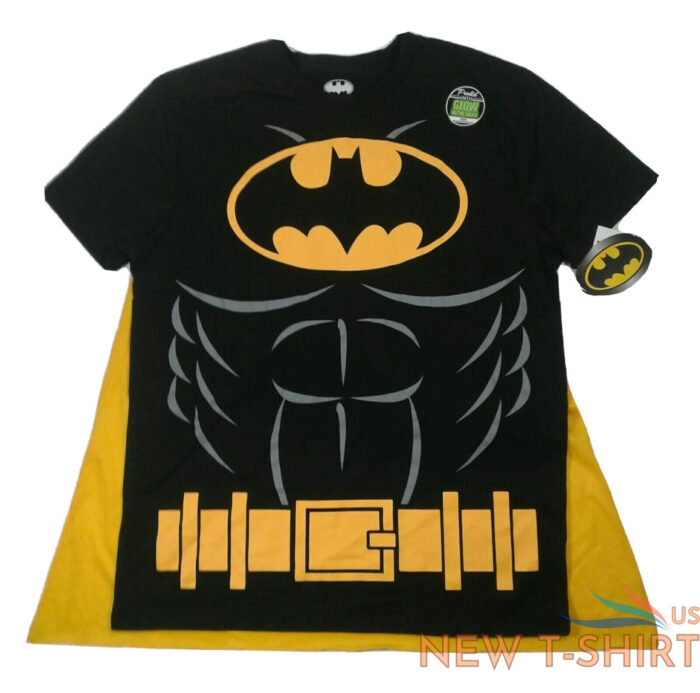 batman mens shirt large short sleeve glow in the dark removable cape halloween 0.jpg