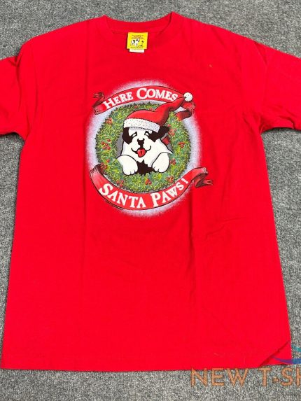 big dogs t shirt s red vintage made in usa 1996 santa paws christmas 0.jpg