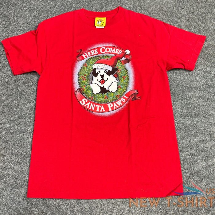 big dogs t shirt s red vintage made in usa 1996 santa paws christmas 0.jpg