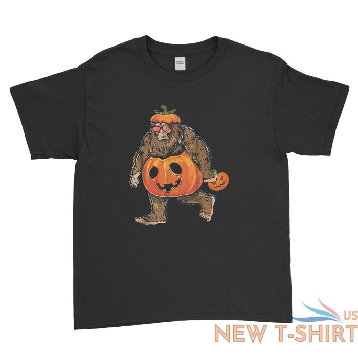 bigfoot halloween pumpkin t shirt funny somking weed novelty retro tee top 3.jpg