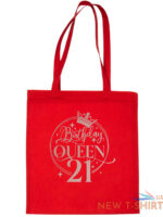 birthday queen 21 in rose gold print 21st birthday gift resuable shopping bag 8.jpg