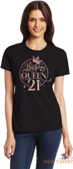 birthday queen 21 ladies fit t shirt 21st birthday gift womens tee in rose gold 3.jpg