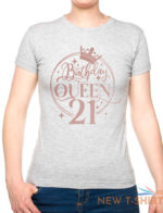 birthday queen 21 ladies fit t shirt 21st birthday gift womens tee in rose gold 7.jpg