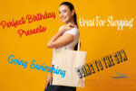 birthday queen 50 in rose gold print 50th birthday gift resuable shopping bag 4.jpg