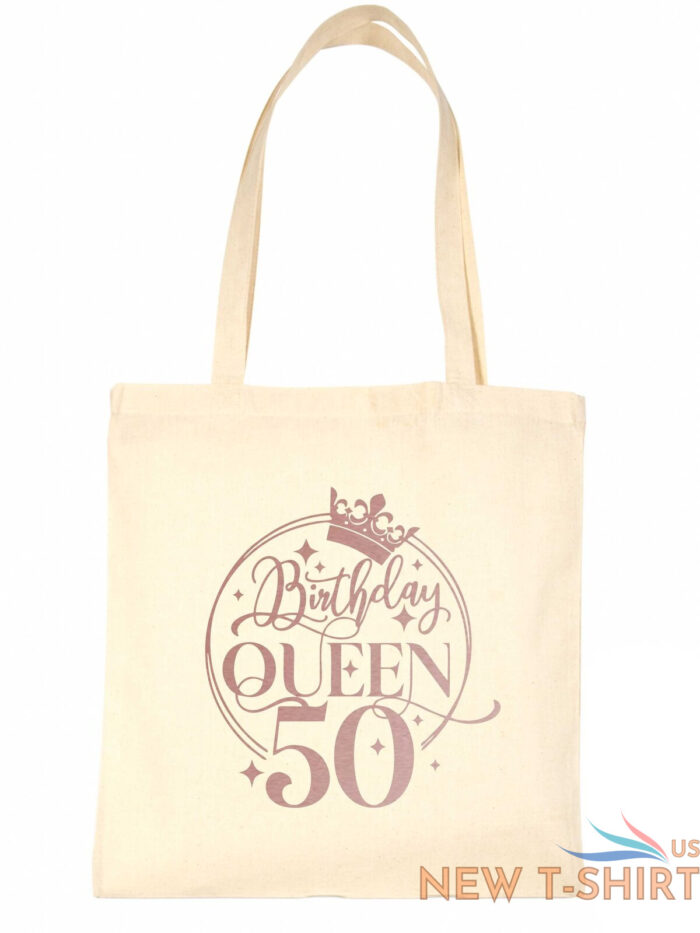 birthday queen 50 in rose gold print 50th birthday gift resuable shopping bag 6.jpg